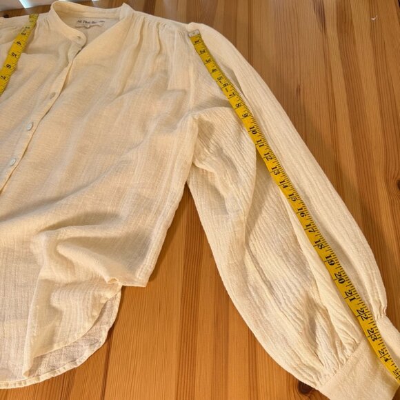 All That Remains Limited Edition Ramie Oversized Cream Button Down Blouse Boho - Picture 8 of 14